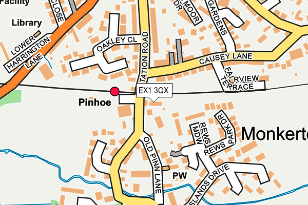 EX1 3QX map - OS OpenMap – Local (Ordnance Survey)