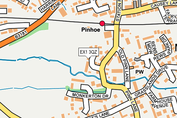 EX1 3QZ map - OS OpenMap – Local (Ordnance Survey)