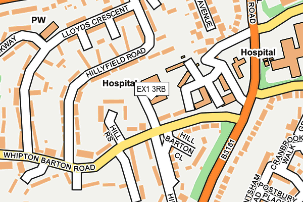 EX1 3RB map - OS OpenMap – Local (Ordnance Survey)