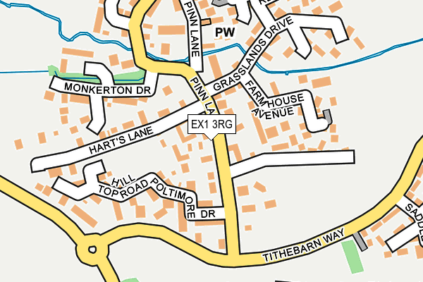 EX1 3RG map - OS OpenMap – Local (Ordnance Survey)