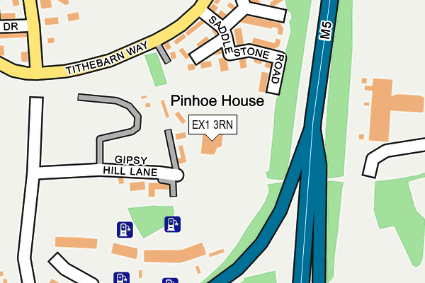 EX1 3RN map - OS OpenMap – Local (Ordnance Survey)