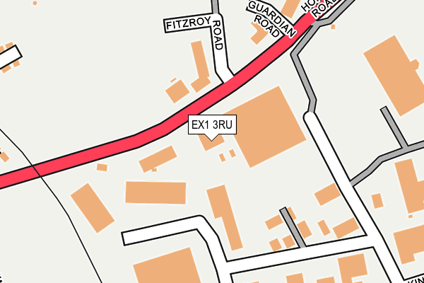 EX1 3RU map - OS OpenMap – Local (Ordnance Survey)