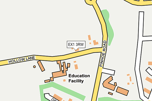 EX1 3RW map - OS OpenMap – Local (Ordnance Survey)