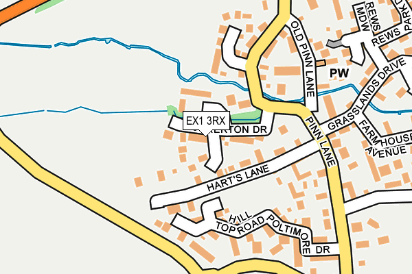 EX1 3RX map - OS OpenMap – Local (Ordnance Survey)