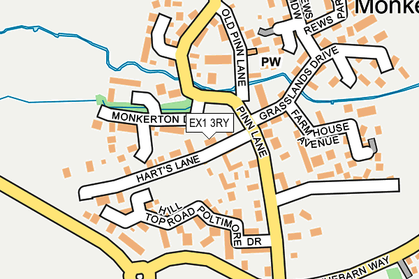 EX1 3RY map - OS OpenMap – Local (Ordnance Survey)