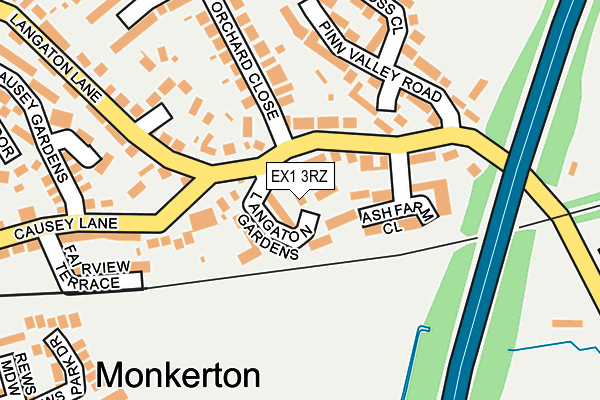 EX1 3RZ map - OS OpenMap – Local (Ordnance Survey)