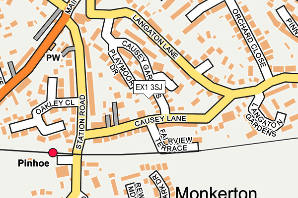 EX1 3SJ map - OS OpenMap – Local (Ordnance Survey)