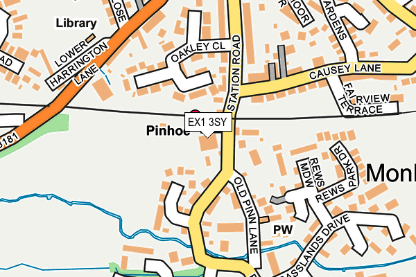 EX1 3SY map - OS OpenMap – Local (Ordnance Survey)