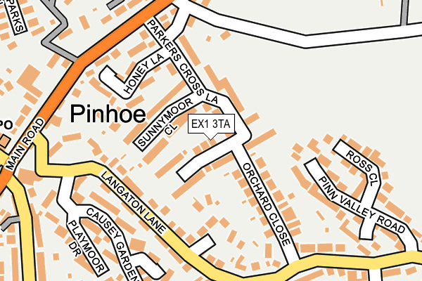 EX1 3TA map - OS OpenMap – Local (Ordnance Survey)