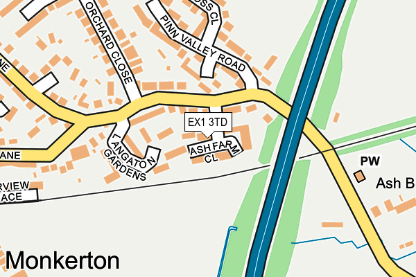 EX1 3TD map - OS OpenMap – Local (Ordnance Survey)