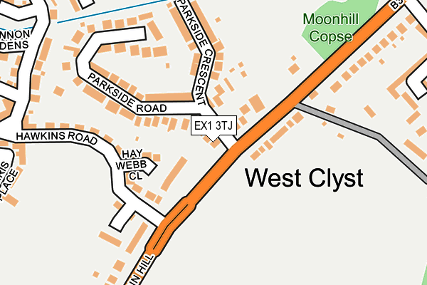 EX1 3TJ map - OS OpenMap – Local (Ordnance Survey)