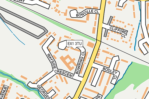 EX1 3TU map - OS OpenMap – Local (Ordnance Survey)