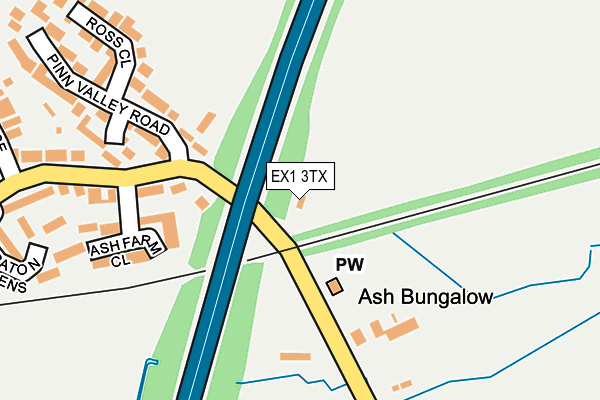 EX1 3TX map - OS OpenMap – Local (Ordnance Survey)