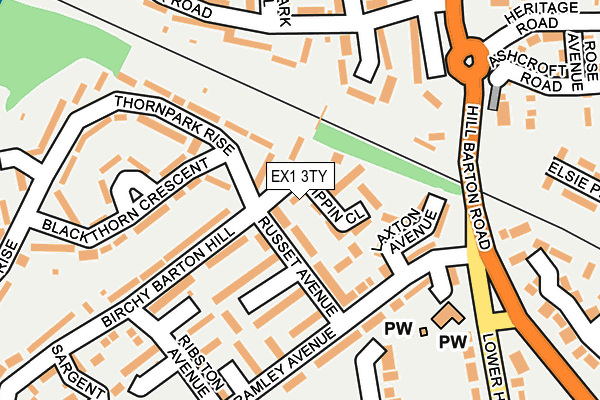 EX1 3TY map - OS OpenMap – Local (Ordnance Survey)