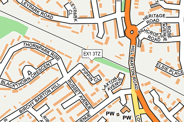 EX1 3TZ map - OS OpenMap – Local (Ordnance Survey)
