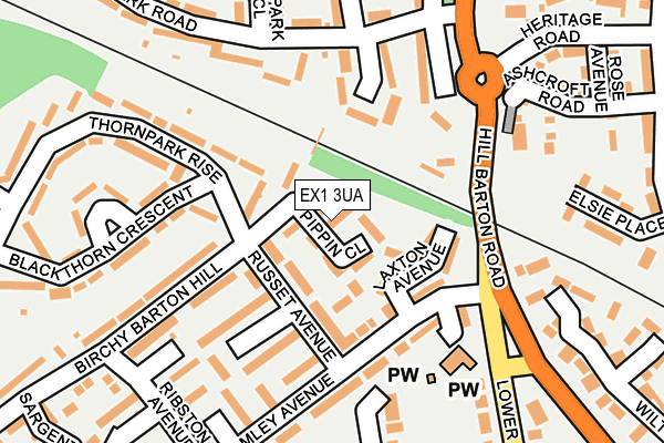 EX1 3UA map - OS OpenMap – Local (Ordnance Survey)