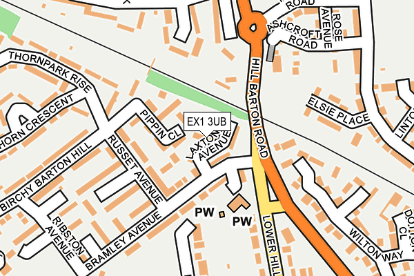EX1 3UB map - OS OpenMap – Local (Ordnance Survey)