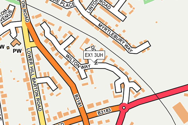 EX1 3UH map - OS OpenMap – Local (Ordnance Survey)