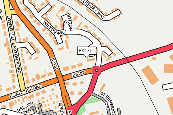 EX1 3UJ map - OS OpenMap – Local (Ordnance Survey)
