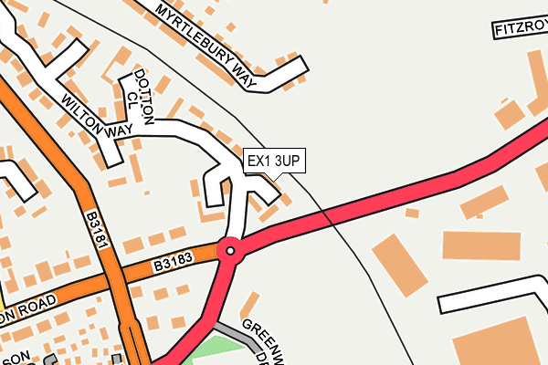 EX1 3UP map - OS OpenMap – Local (Ordnance Survey)