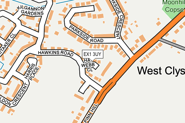 EX1 3UY map - OS OpenMap – Local (Ordnance Survey)