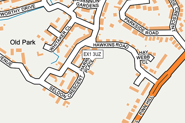 EX1 3UZ map - OS OpenMap – Local (Ordnance Survey)