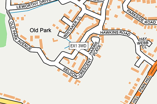 EX1 3WD map - OS OpenMap – Local (Ordnance Survey)