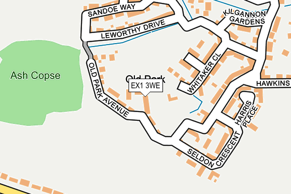 EX1 3WE map - OS OpenMap – Local (Ordnance Survey)