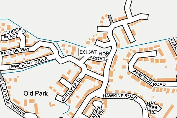 EX1 3WP map - OS OpenMap – Local (Ordnance Survey)