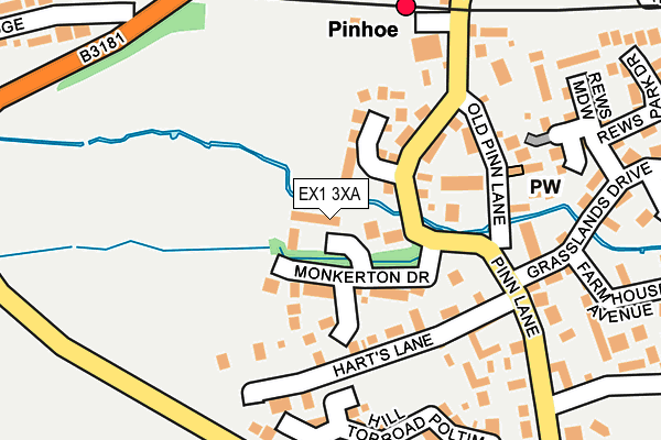 EX1 3XA map - OS OpenMap – Local (Ordnance Survey)