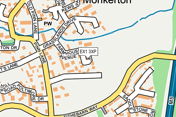 EX1 3XP map - OS OpenMap – Local (Ordnance Survey)