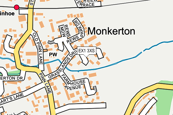 EX1 3XS map - OS OpenMap – Local (Ordnance Survey)