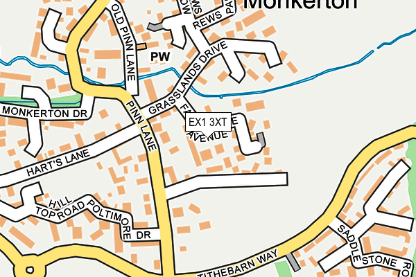 EX1 3XT map - OS OpenMap – Local (Ordnance Survey)