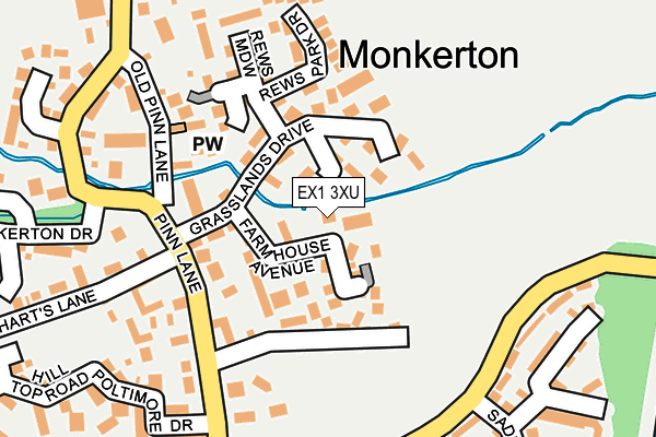 EX1 3XU map - OS OpenMap – Local (Ordnance Survey)