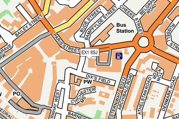 EX1 9SJ map - OS OpenMap – Local (Ordnance Survey)