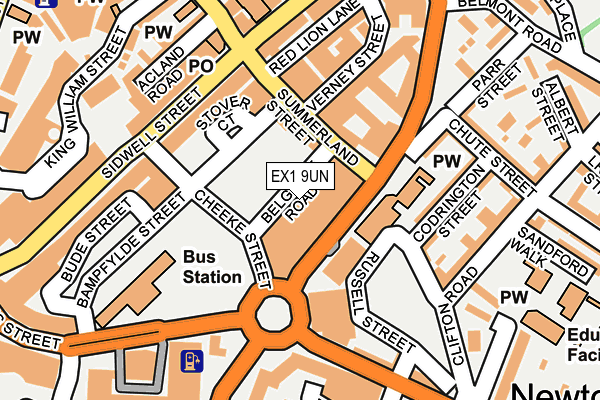 EX1 9UN map - OS OpenMap – Local (Ordnance Survey)