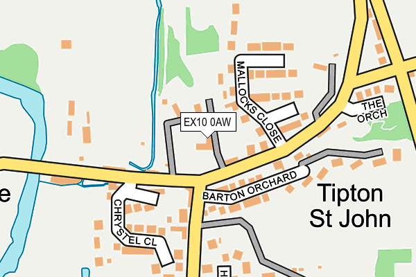EX10 0AW map - OS OpenMap – Local (Ordnance Survey)
