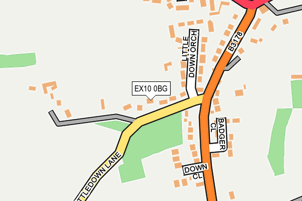 EX10 0BG map - OS OpenMap – Local (Ordnance Survey)