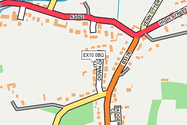 EX10 0BQ map - OS OpenMap – Local (Ordnance Survey)