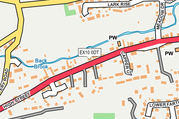 EX10 0DT map - OS OpenMap – Local (Ordnance Survey)