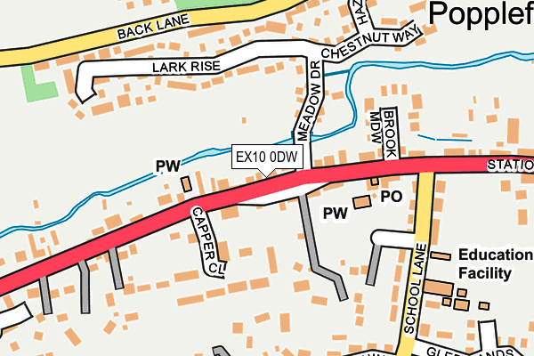 EX10 0DW map - OS OpenMap – Local (Ordnance Survey)