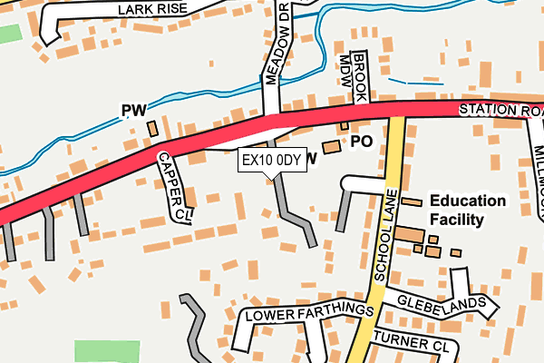 EX10 0DY map - OS OpenMap – Local (Ordnance Survey)