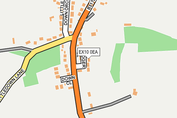 EX10 0EA map - OS OpenMap – Local (Ordnance Survey)