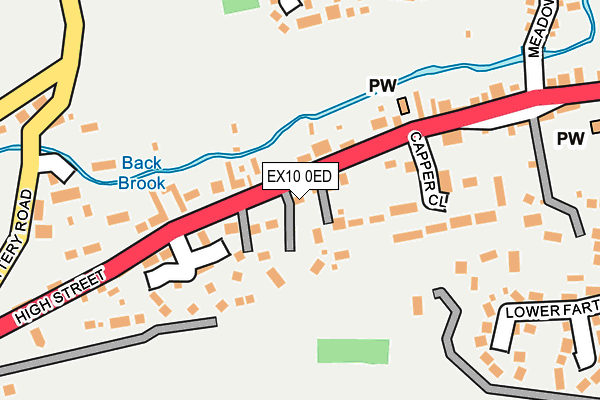 EX10 0ED map - OS OpenMap – Local (Ordnance Survey)