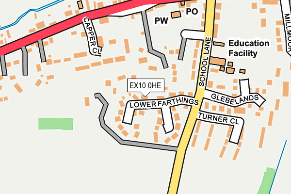 EX10 0HE map - OS OpenMap – Local (Ordnance Survey)