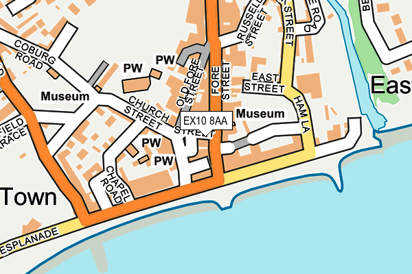 EX10 8AA map - OS OpenMap – Local (Ordnance Survey)