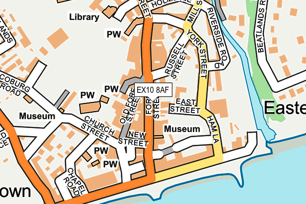 EX10 8AF map - OS OpenMap – Local (Ordnance Survey)