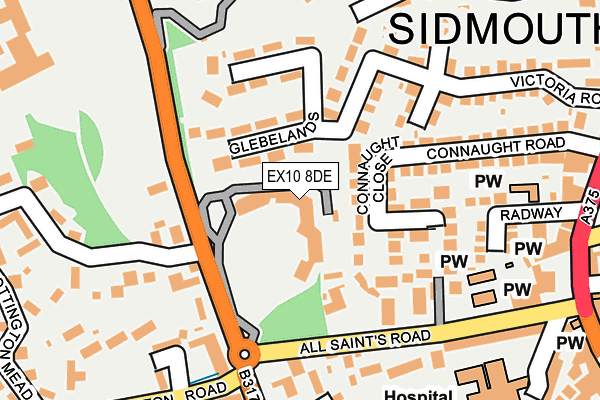 EX10 8DE map - OS OpenMap – Local (Ordnance Survey)