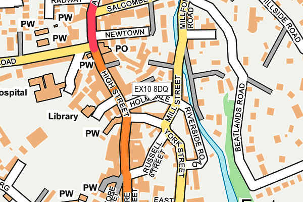 EX10 8DQ map - OS OpenMap – Local (Ordnance Survey)