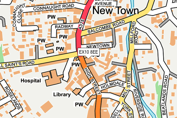 EX10 8EE map - OS OpenMap – Local (Ordnance Survey)